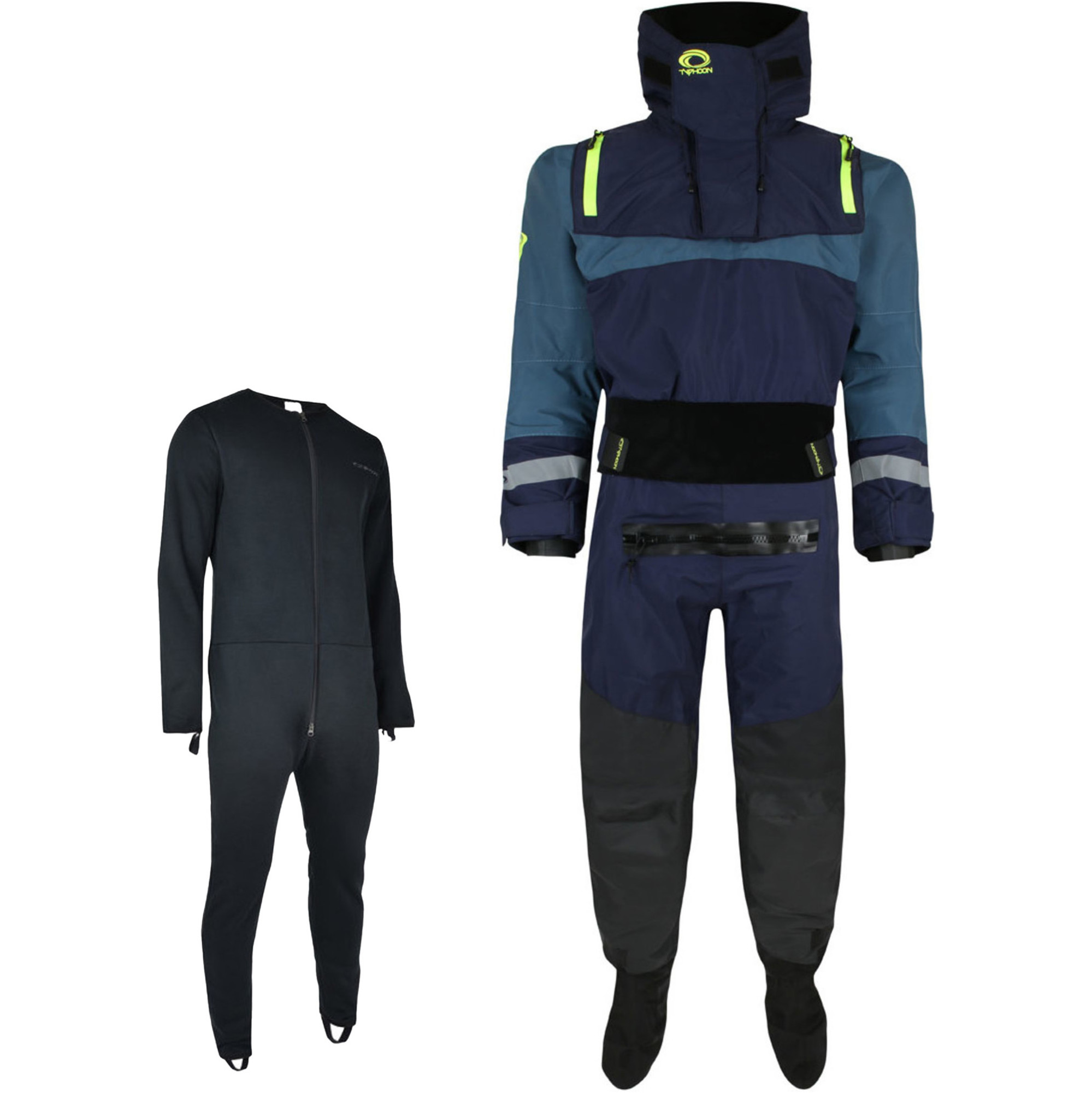 2024 Typhoon Multisport 5 Sea Kayak Drysuit 100176 Navy / Teal